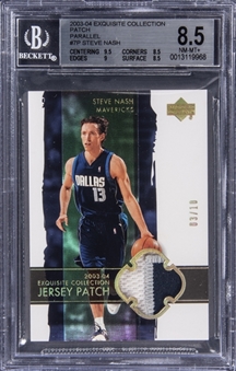 2003-04 UD "Exquisite Collection" Patch Parallel #7P Steve Nash Patch Card (#03/10) - BGS NM-MT+ 8.5